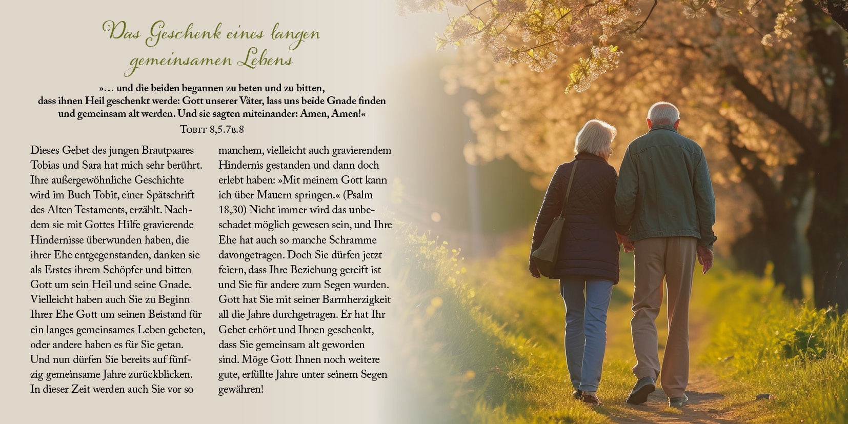 Grußheft - Segenswünsche zur Goldenen Hochzeit