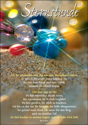 Poster - Sternstunde - bunte Glassteine