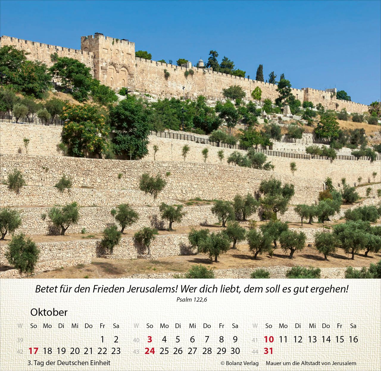 Tischkalender - Israel Shalom 2027