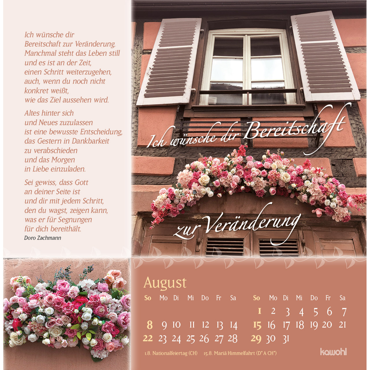 Postkartenkalender - Rosenduft mit lieben Wünschen 2027