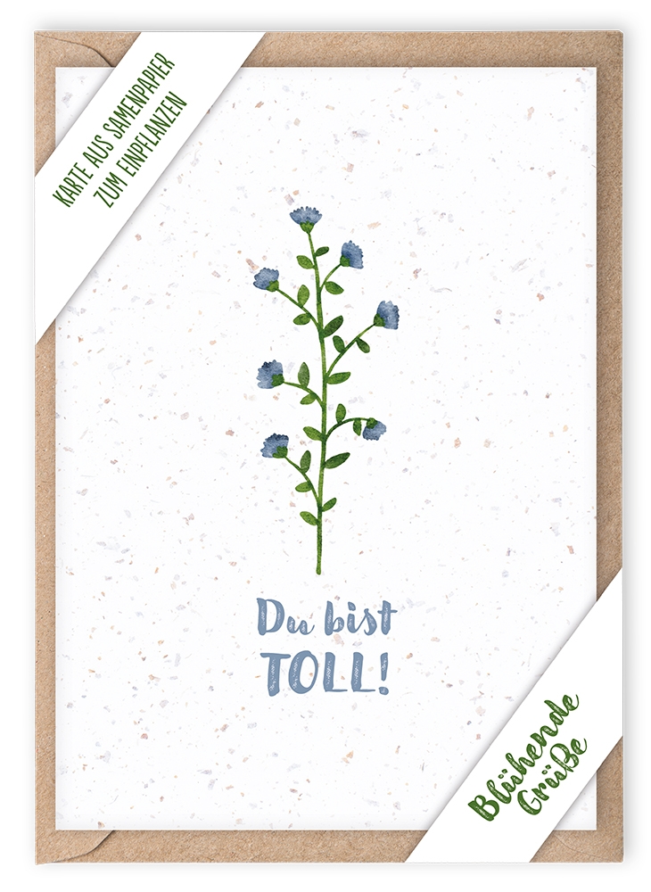 Faltkarte - Faltkarte 'Du bist toll!' (Samenpapier) - Blume
