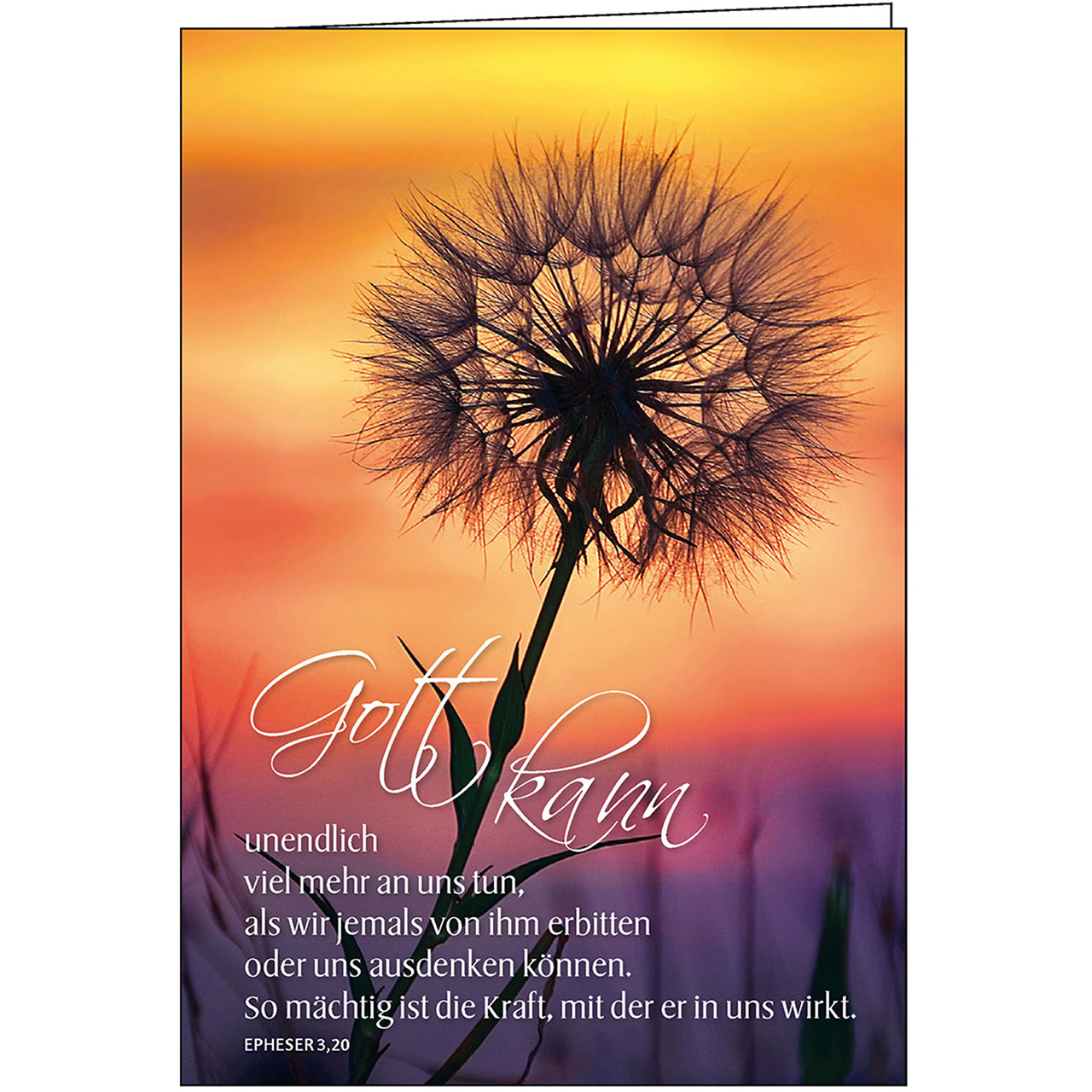 Gott kann unendlich viel mehr Faltkarte - Gott kann unendlich viel mehr - Löwenzahn Pusteblume
