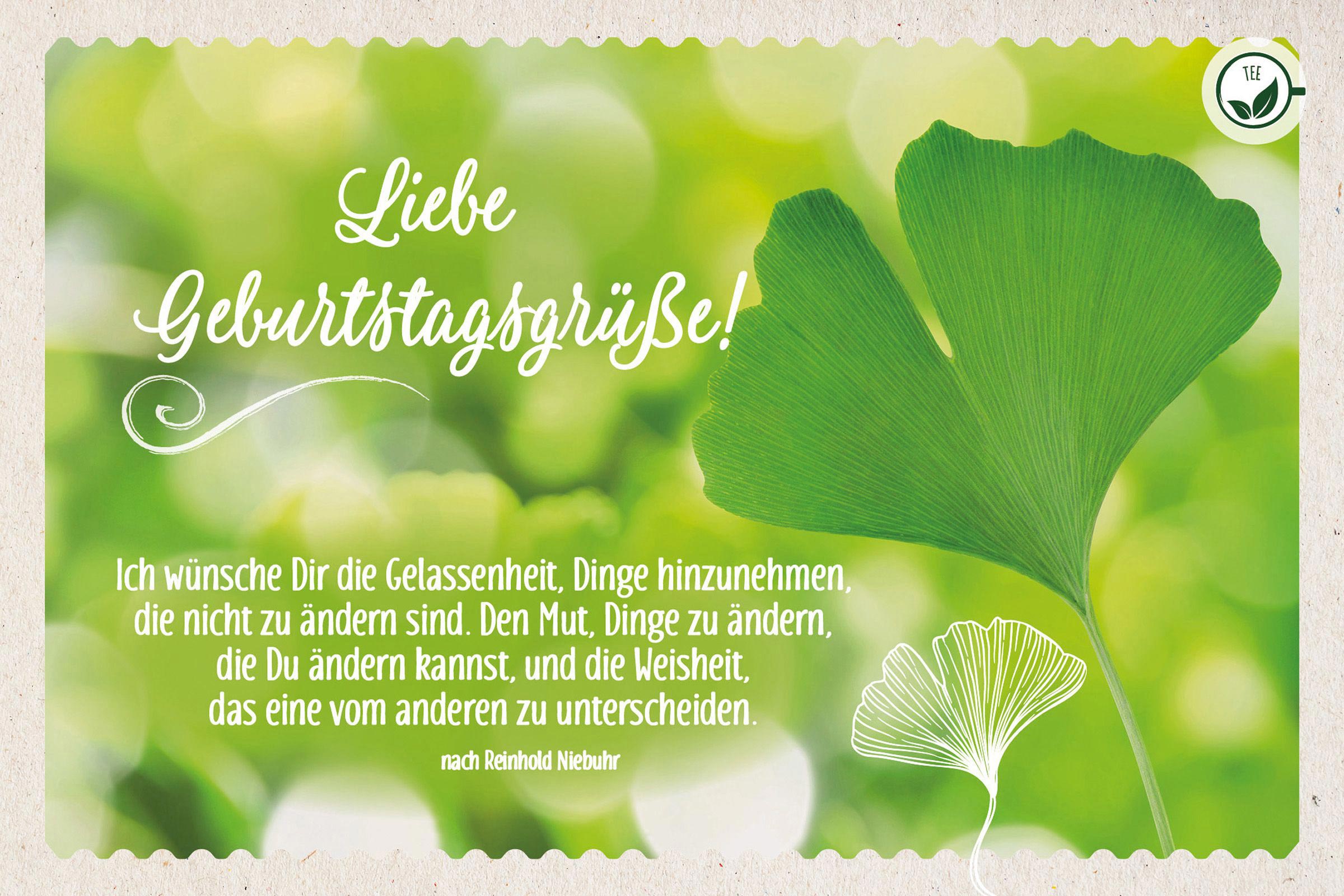 Teekarte 'Liebe Geburtstagsgrüße!'