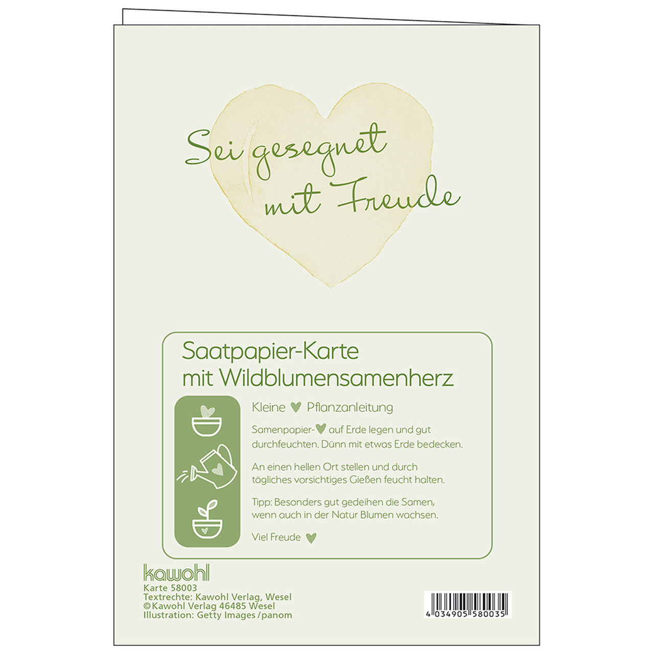 Faltkarte - Liebste Glückwünsche - Grafik Aquarell Blumenkranz