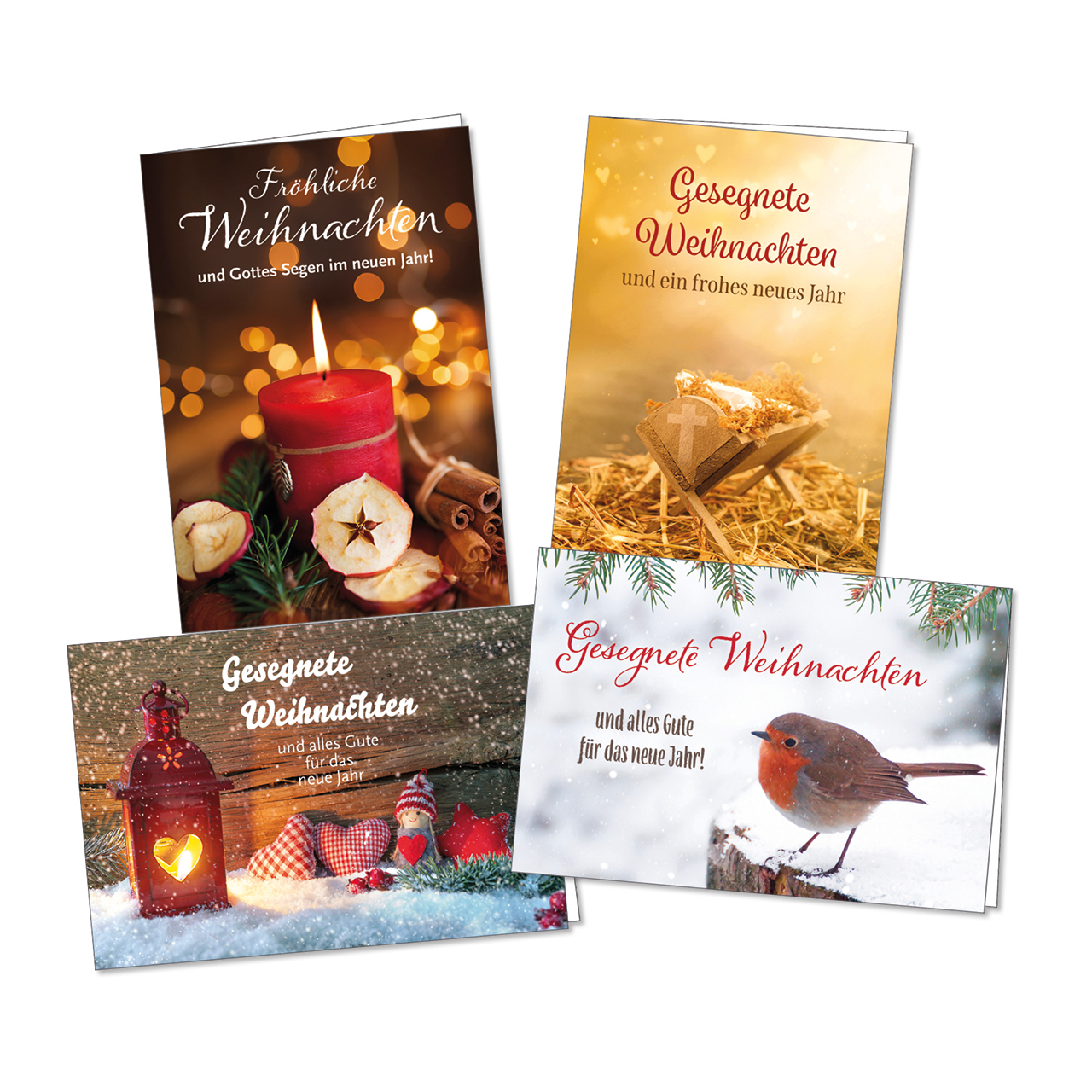 Faltkarten-Serie - Weihnachts-Faltkartenserie (4 x 1 Faltkarte) - Weihnachtsmotive