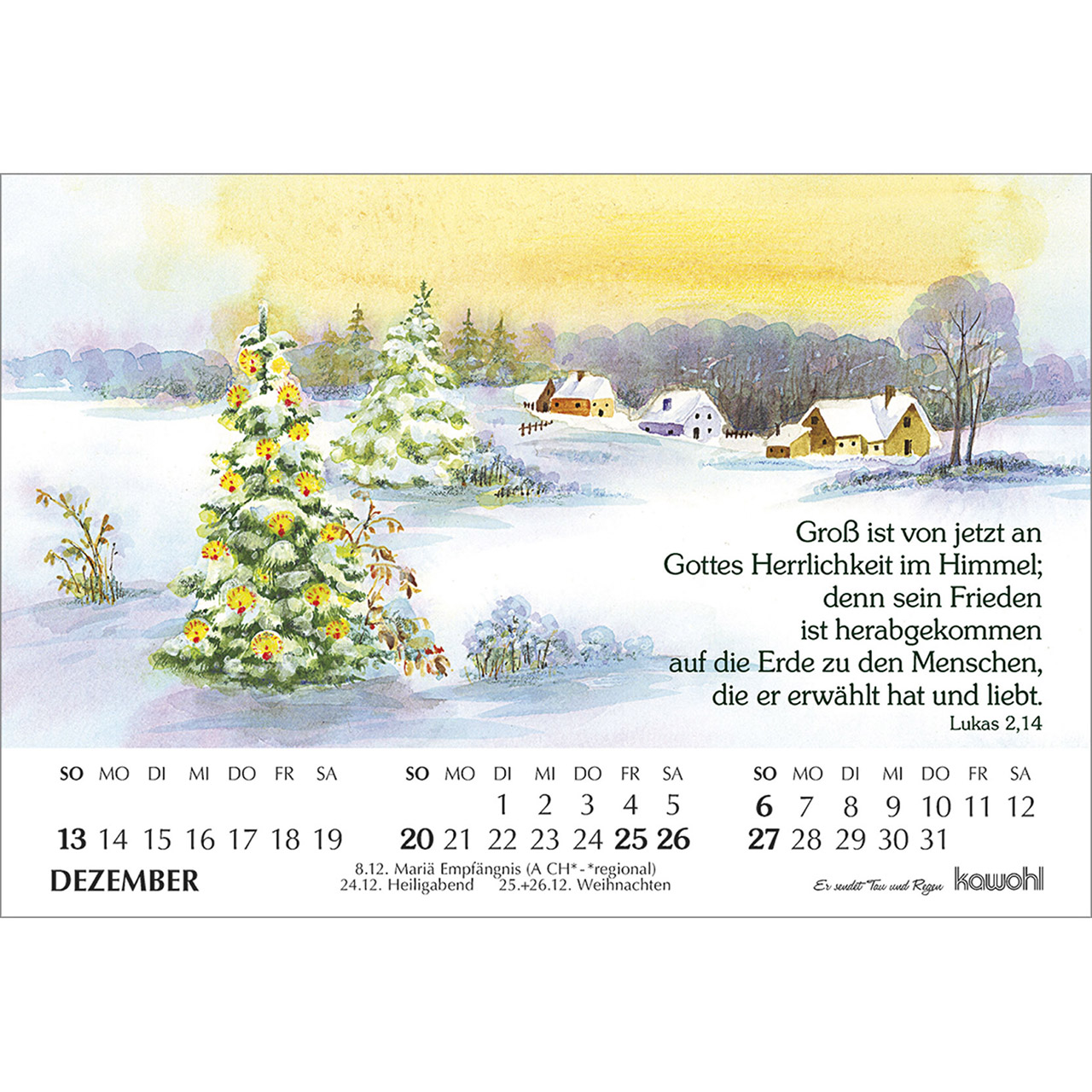 Tischkalender - Er sendet Tau und Regen 2026