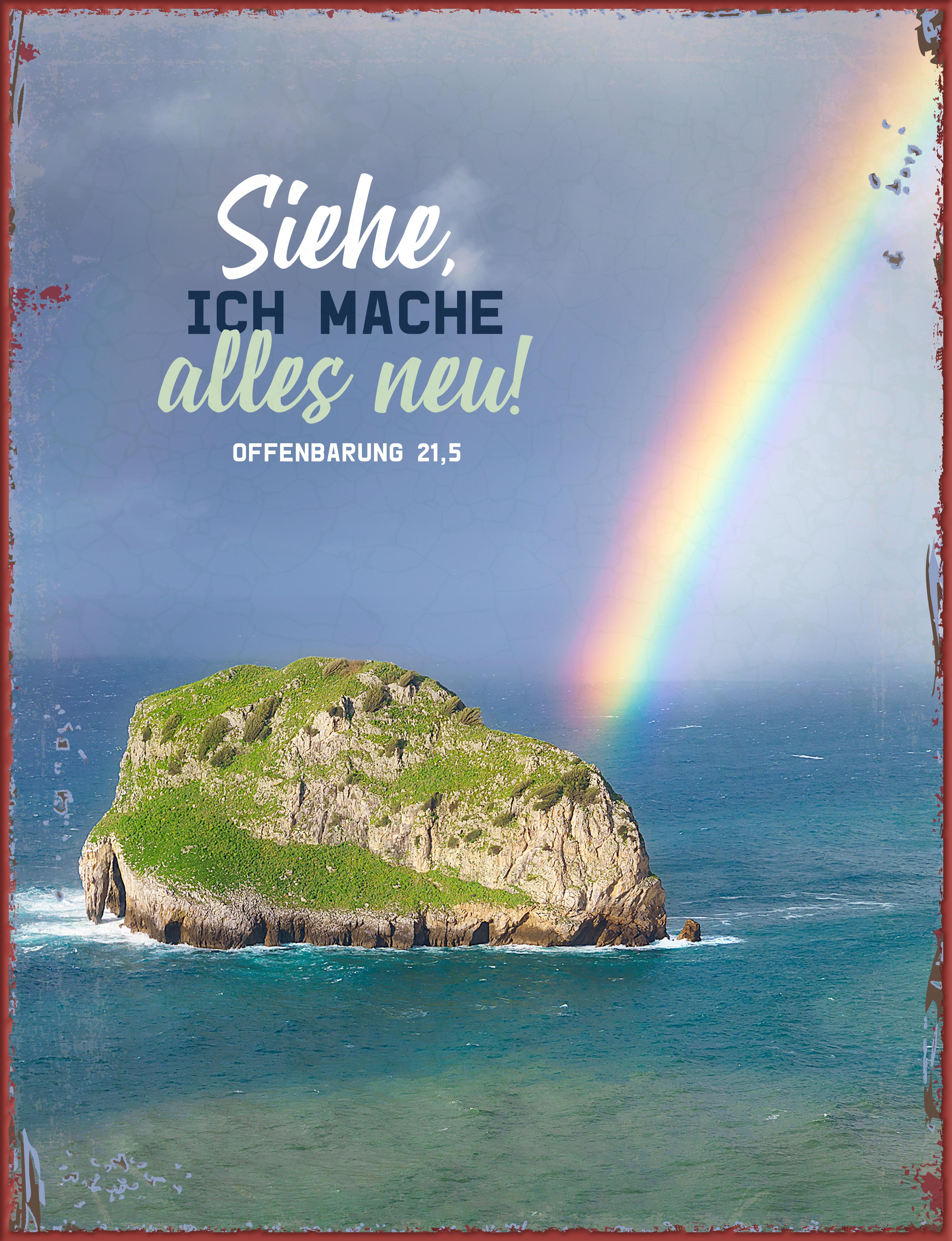 Wanddekoration - Metallschild "Regenbogen" Jahreslosung 2026