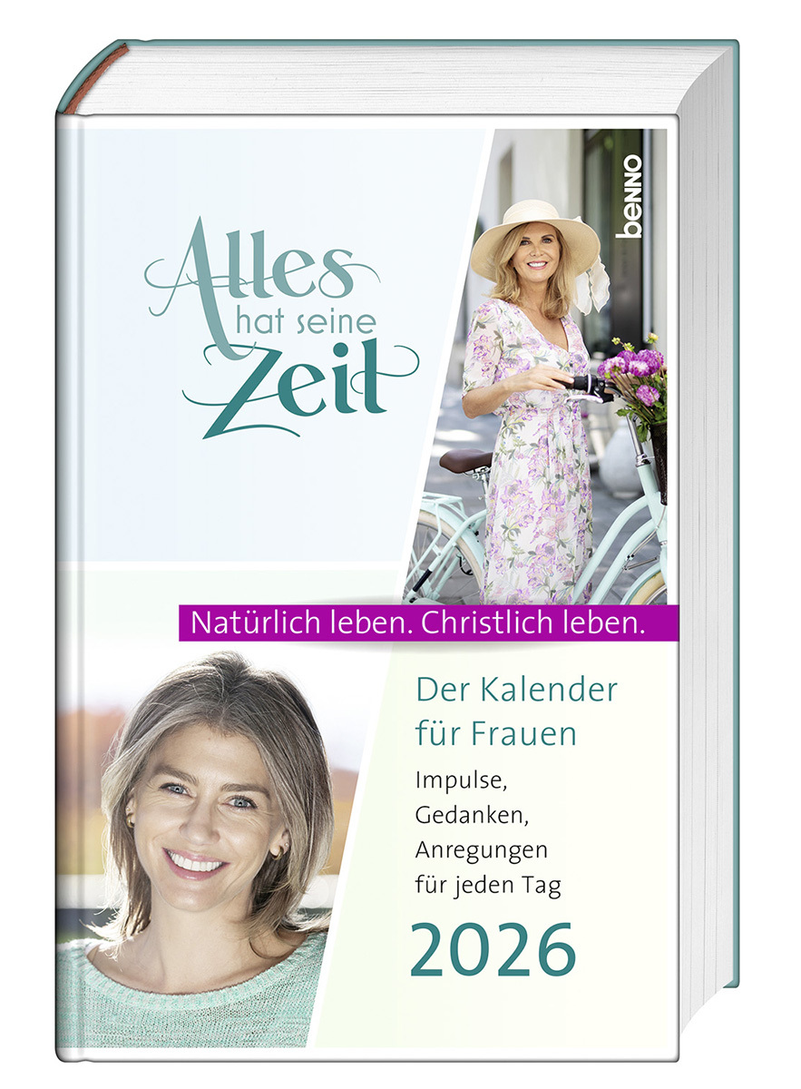 Buchkalender - Alles hat seine Zeit 2026 - Der Kalender für Frauen - Frauen Blumen Fahrrad