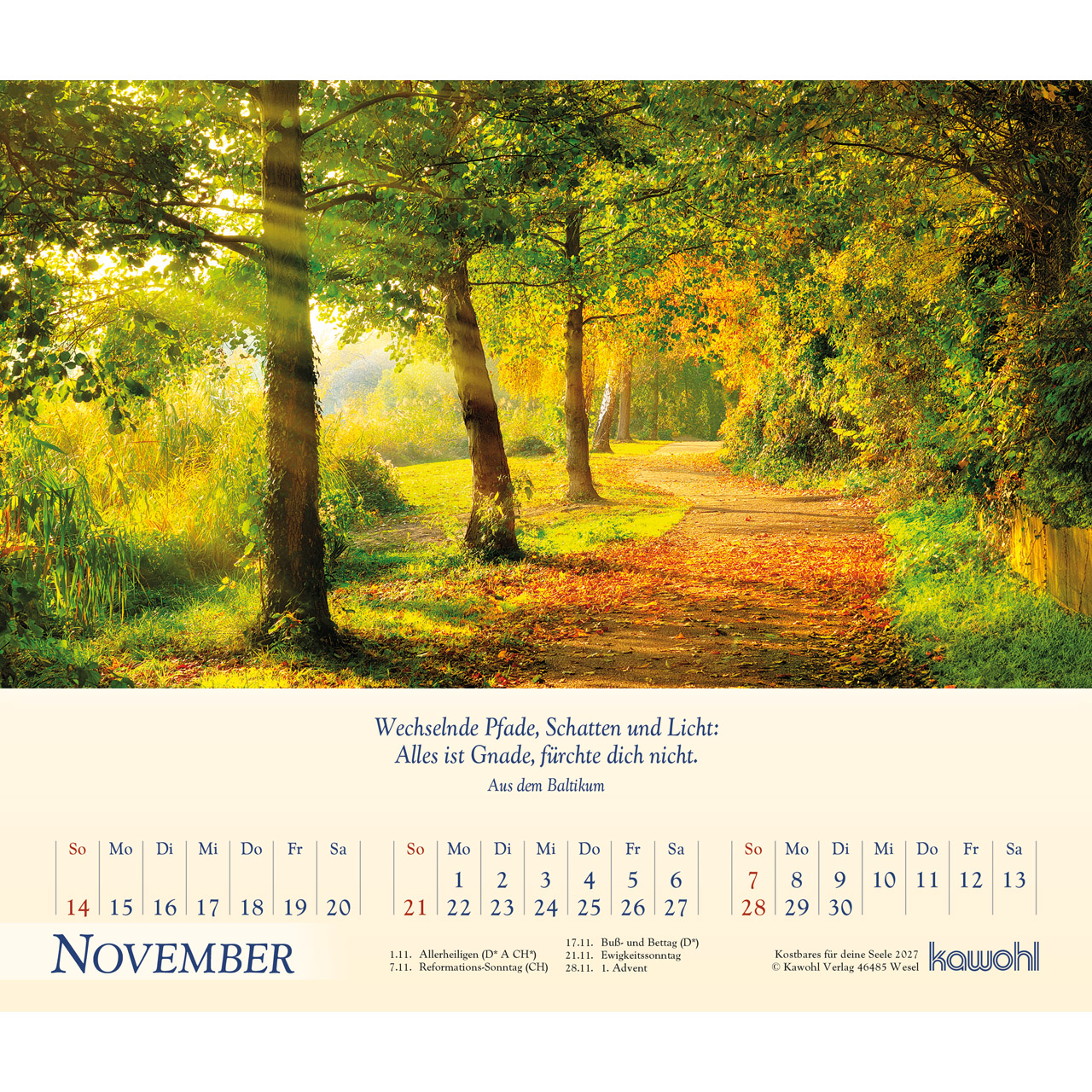 Postkartenkalender - Kostbares für deine Seele 2027