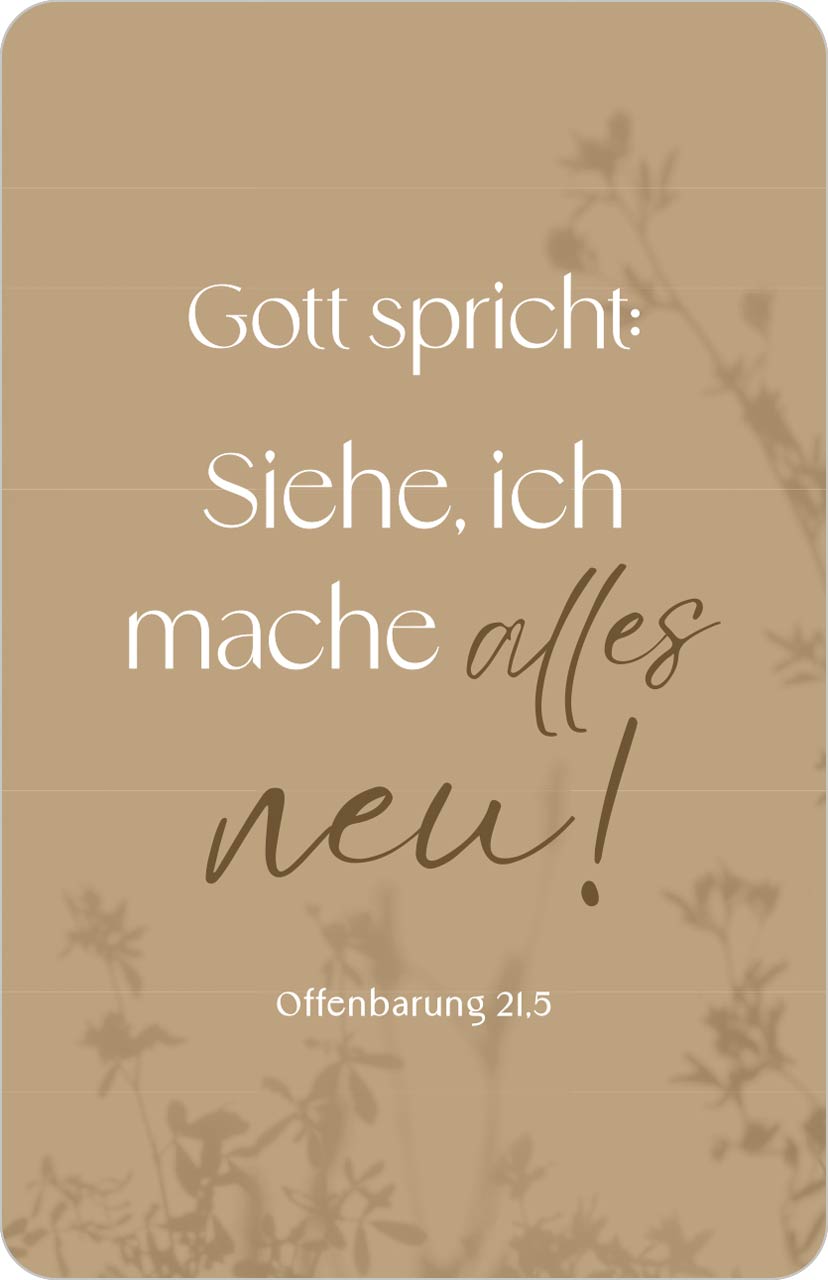 Spielkartenkalender - Spielkartenkalender 'Gott spricht: Siehe, ich mache alles neu! Offenbarung 21,5'