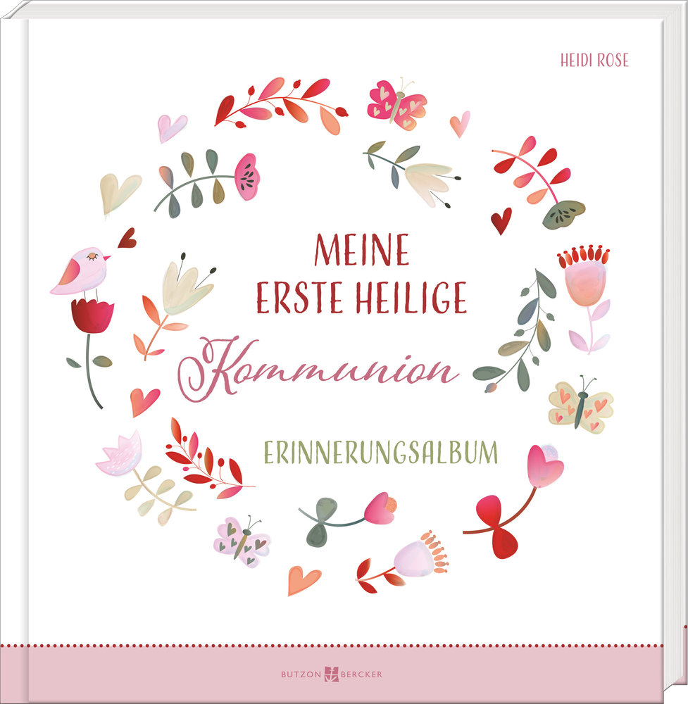 Buch - Meine erste heilige Kommunion - Blumen Blätter Vogel Schmetterling