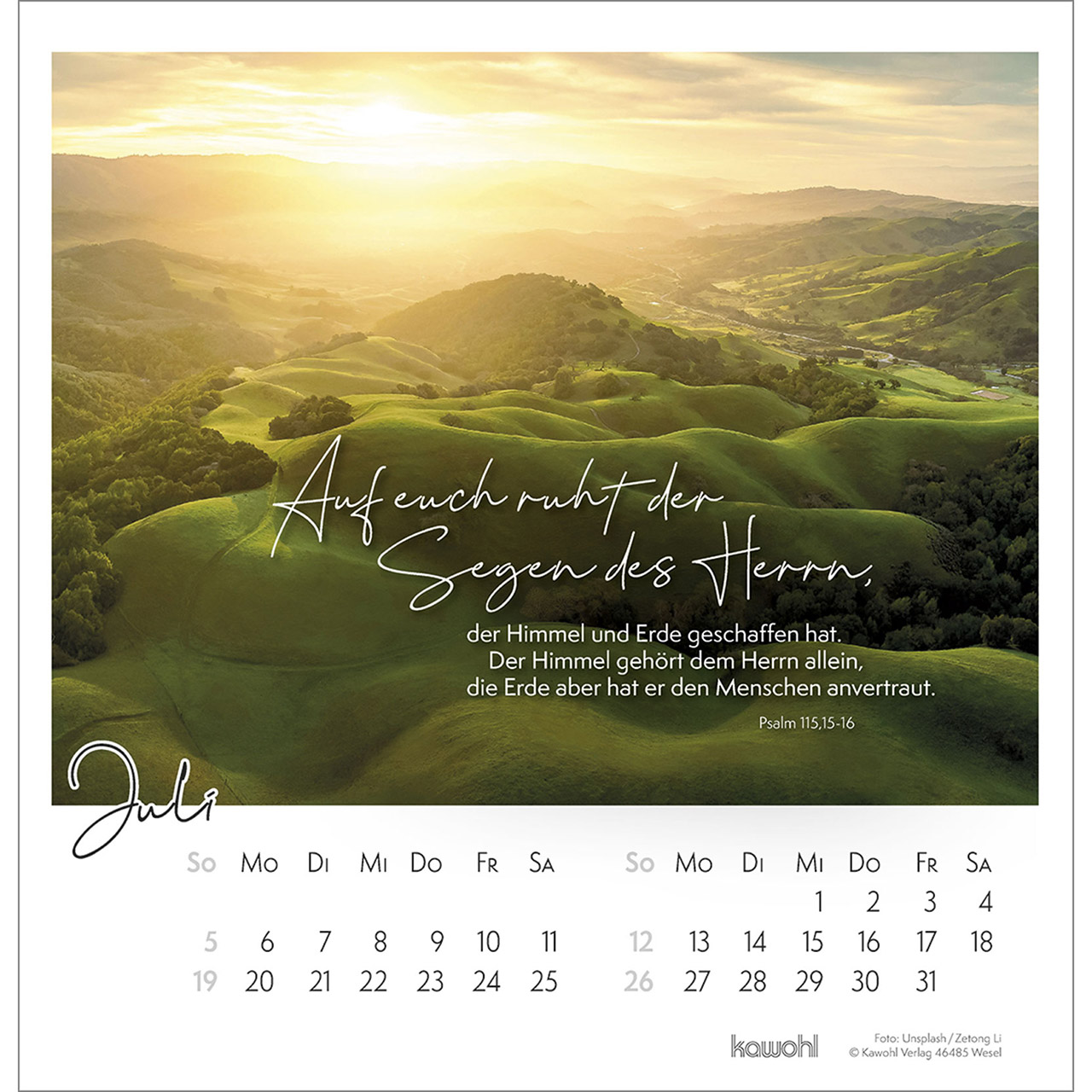 Wandkalender - Auszeit im Grünen 2026