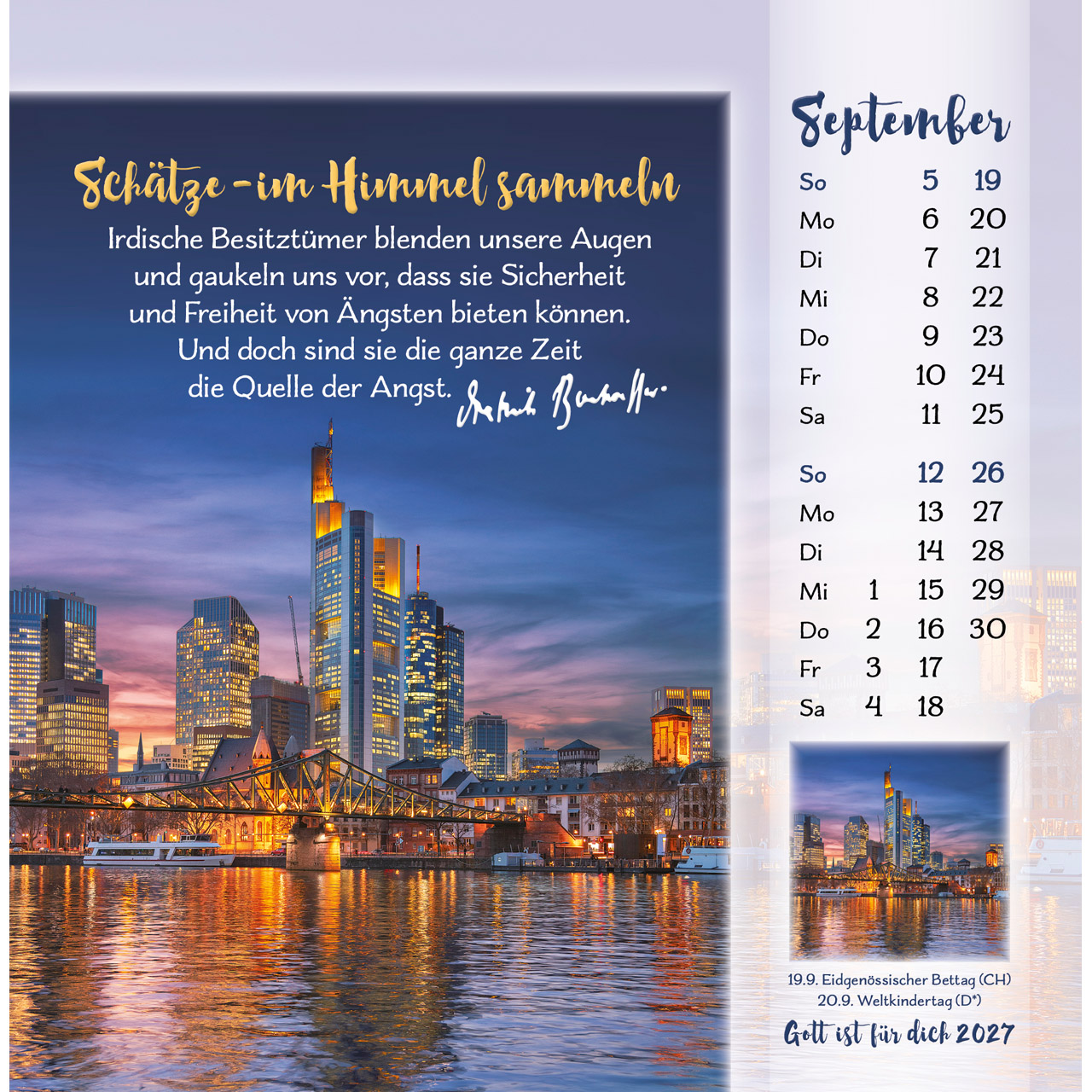 Postkartenkalender - Gott ist für dich 2027