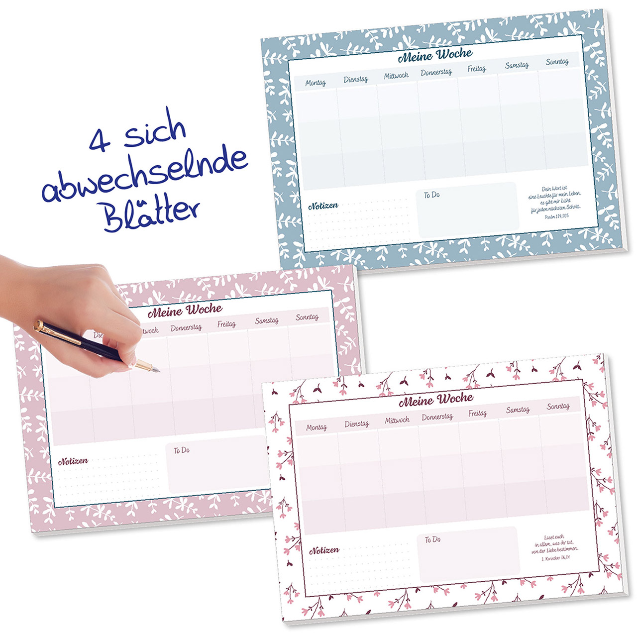 Notizbuch - Wochenplaner Blumen - Blumen Streumuster