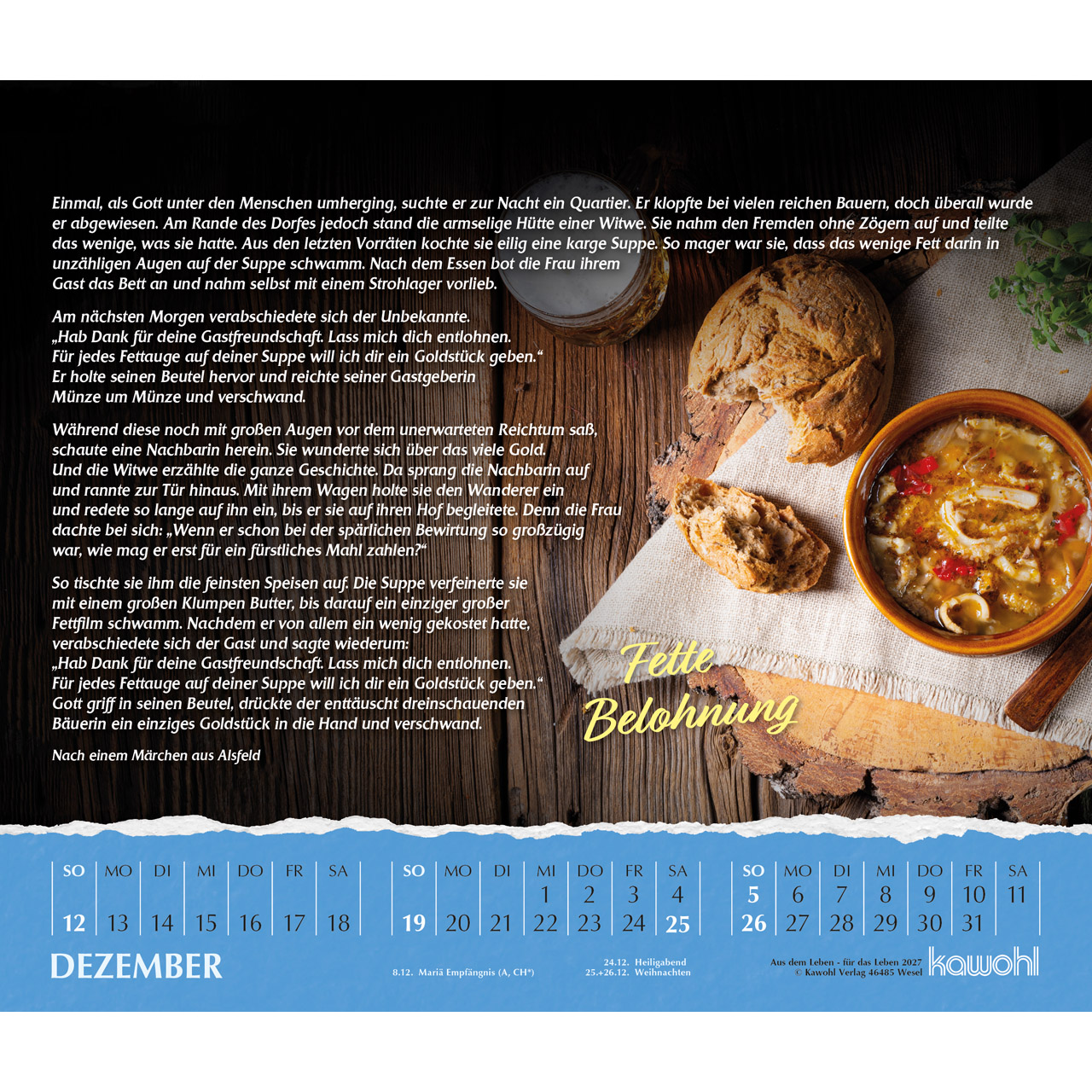 Postkartenkalender - Aus dem Leben - für das Leben 2027