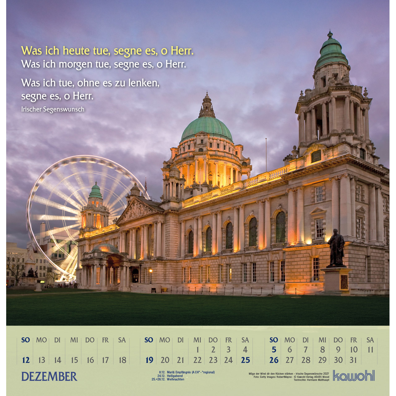 Wandkalender - Möge der Wind dir den Rücken stärken 2027