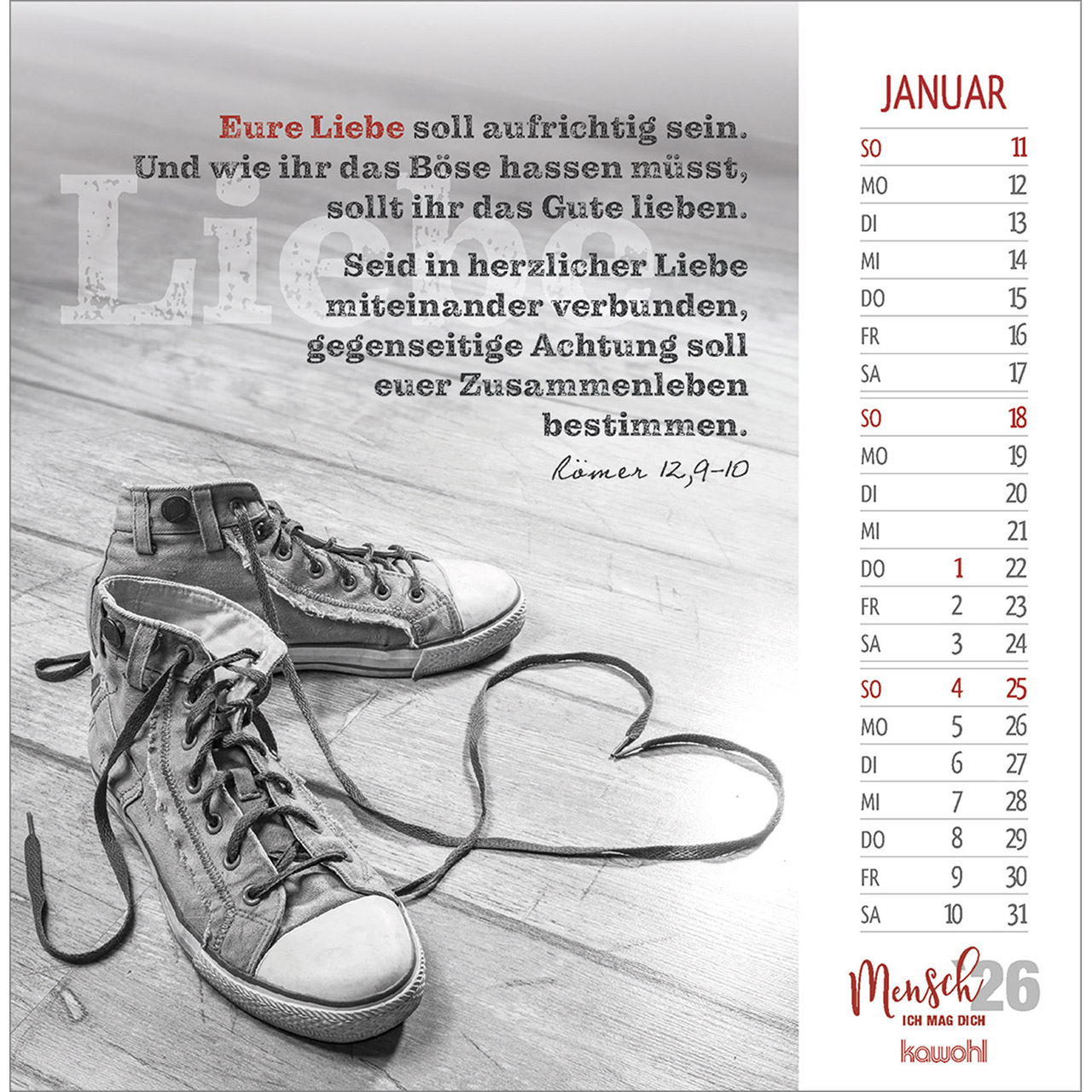 Postkartenkalender - Mensch ich mag dich 2026