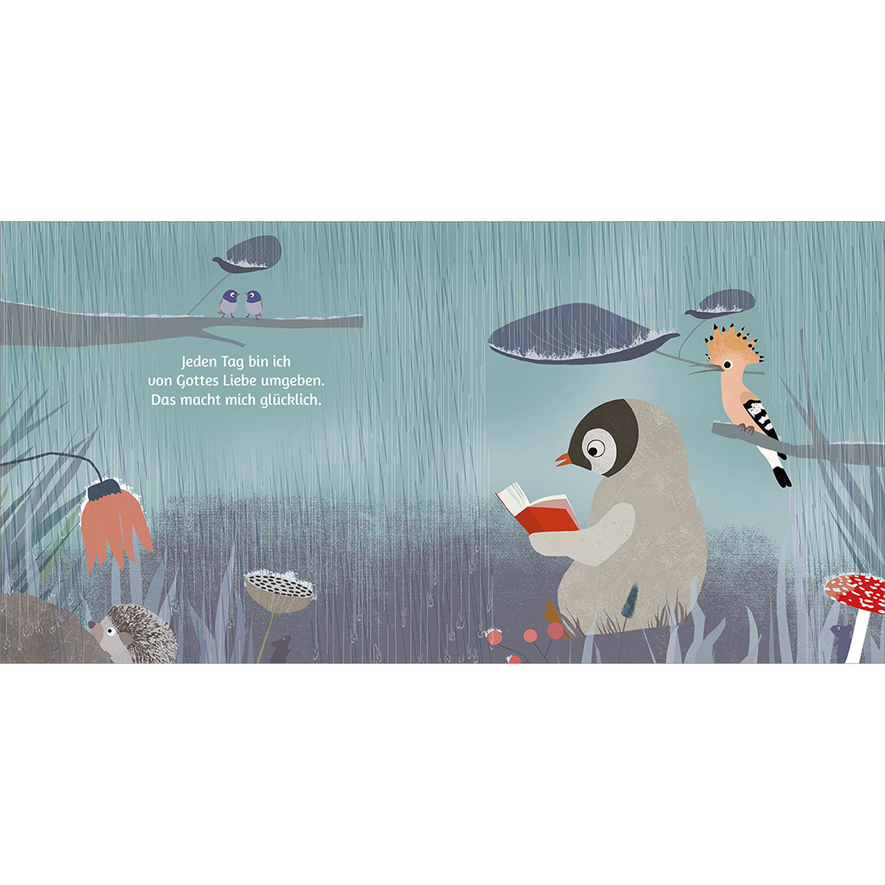 Geschenkbuch - Wunderbar behütet - Pinguin Sonnenblume Stein Schmetterlinge