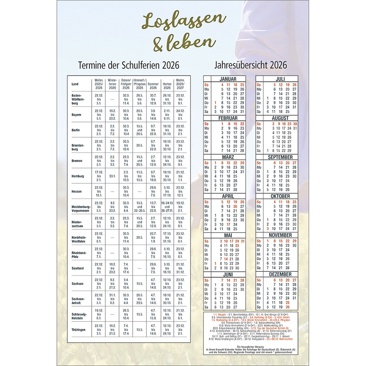Terminkalender - Loslassen & leben 2026