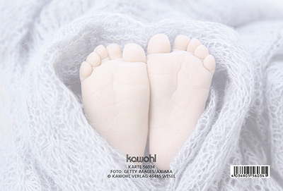 Faltkarte - Zur Geburt - Babyfüße Decke