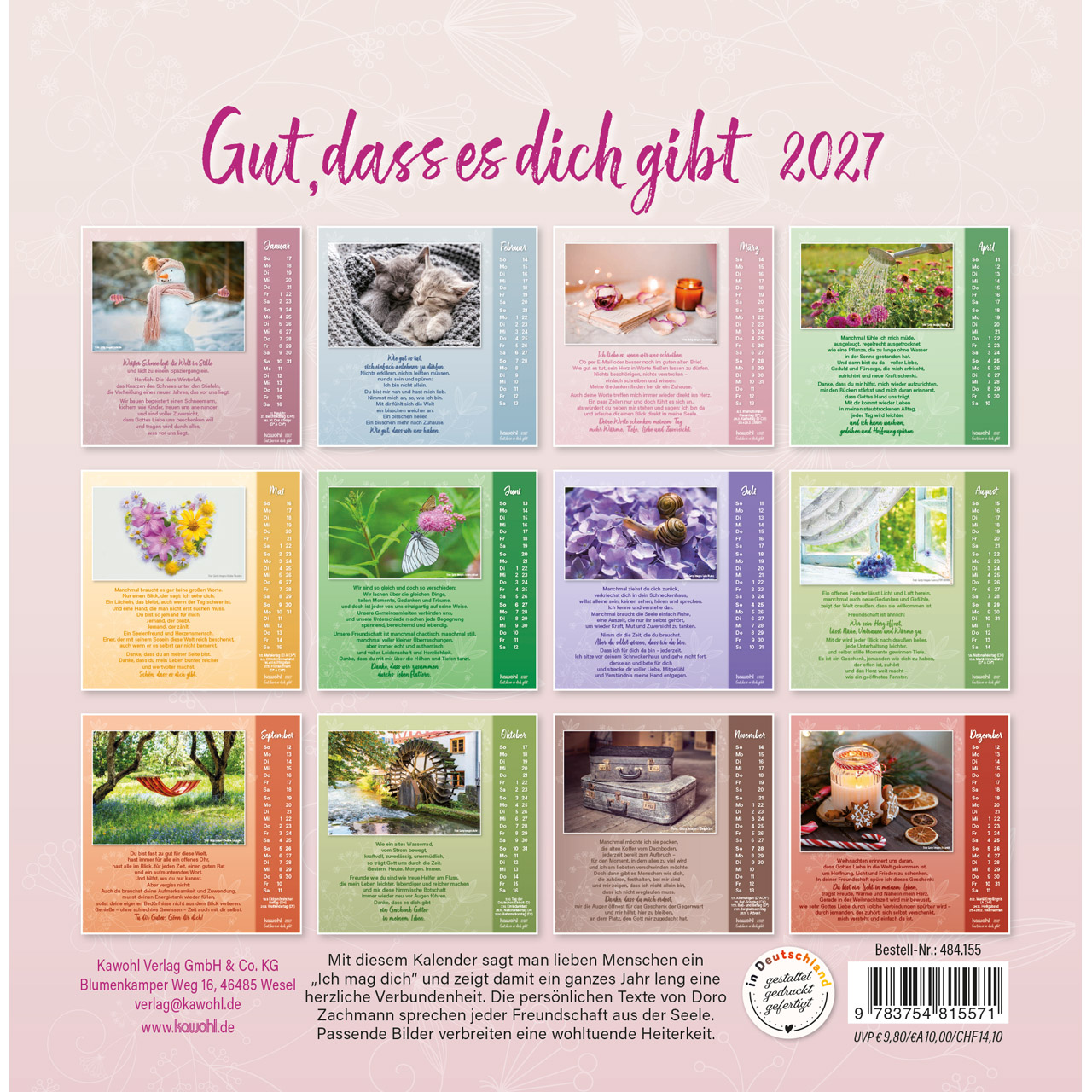 Postkartenkalender - Gut, dass es dich gibt 2027