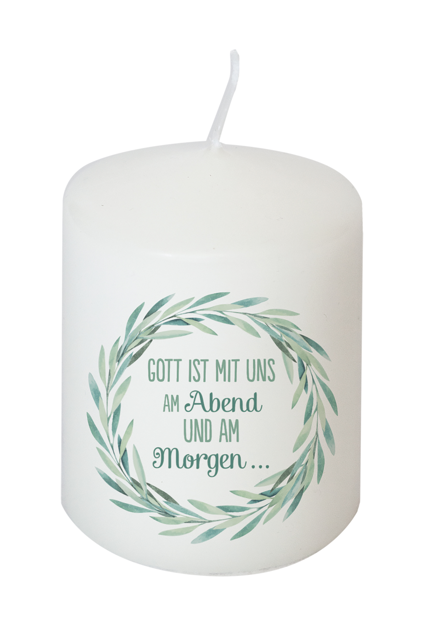 Kerze 'Gott ist mit uns am Abend und am Morgen...'