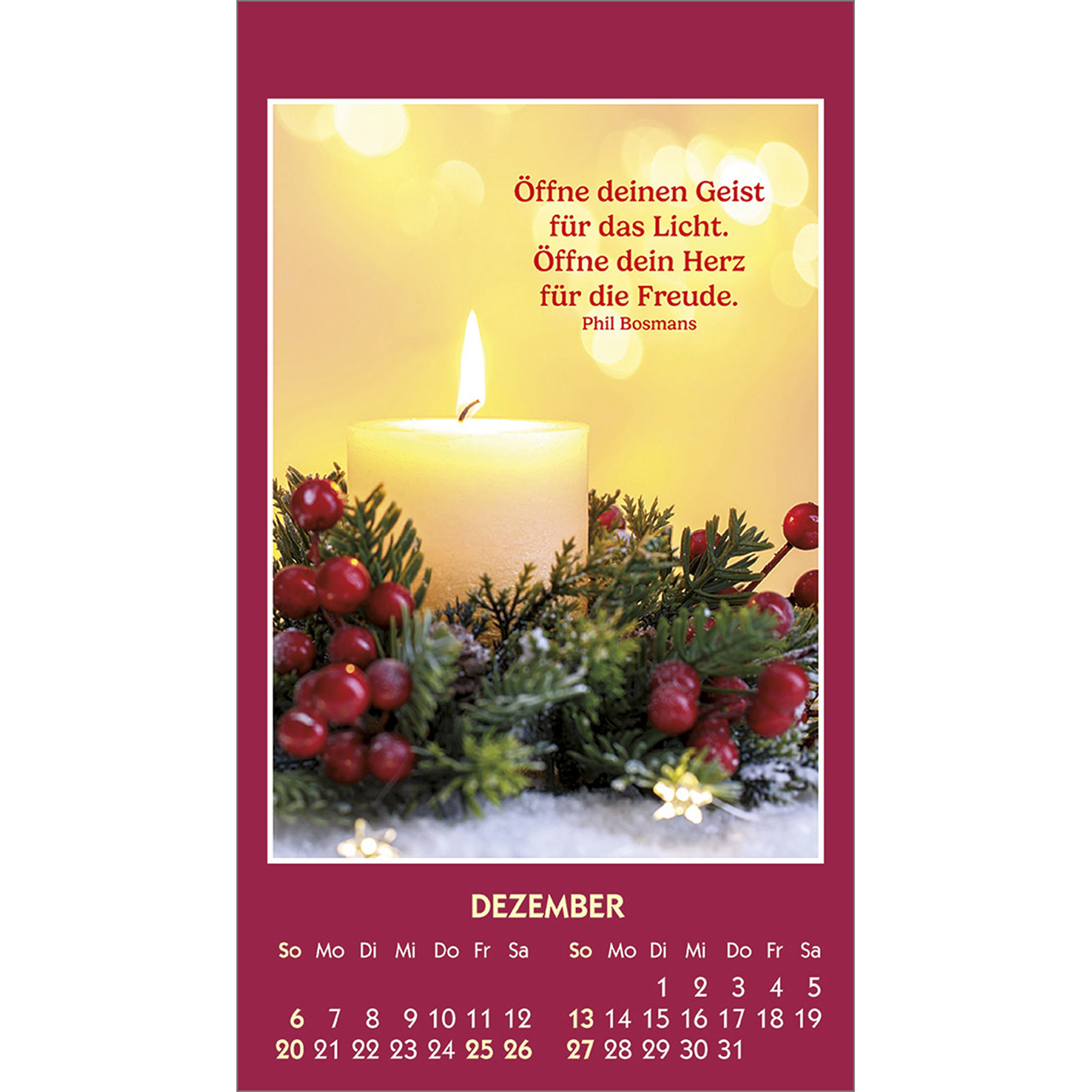 Aufkleberkalender - Gute Worte erhellen den Tag 2026