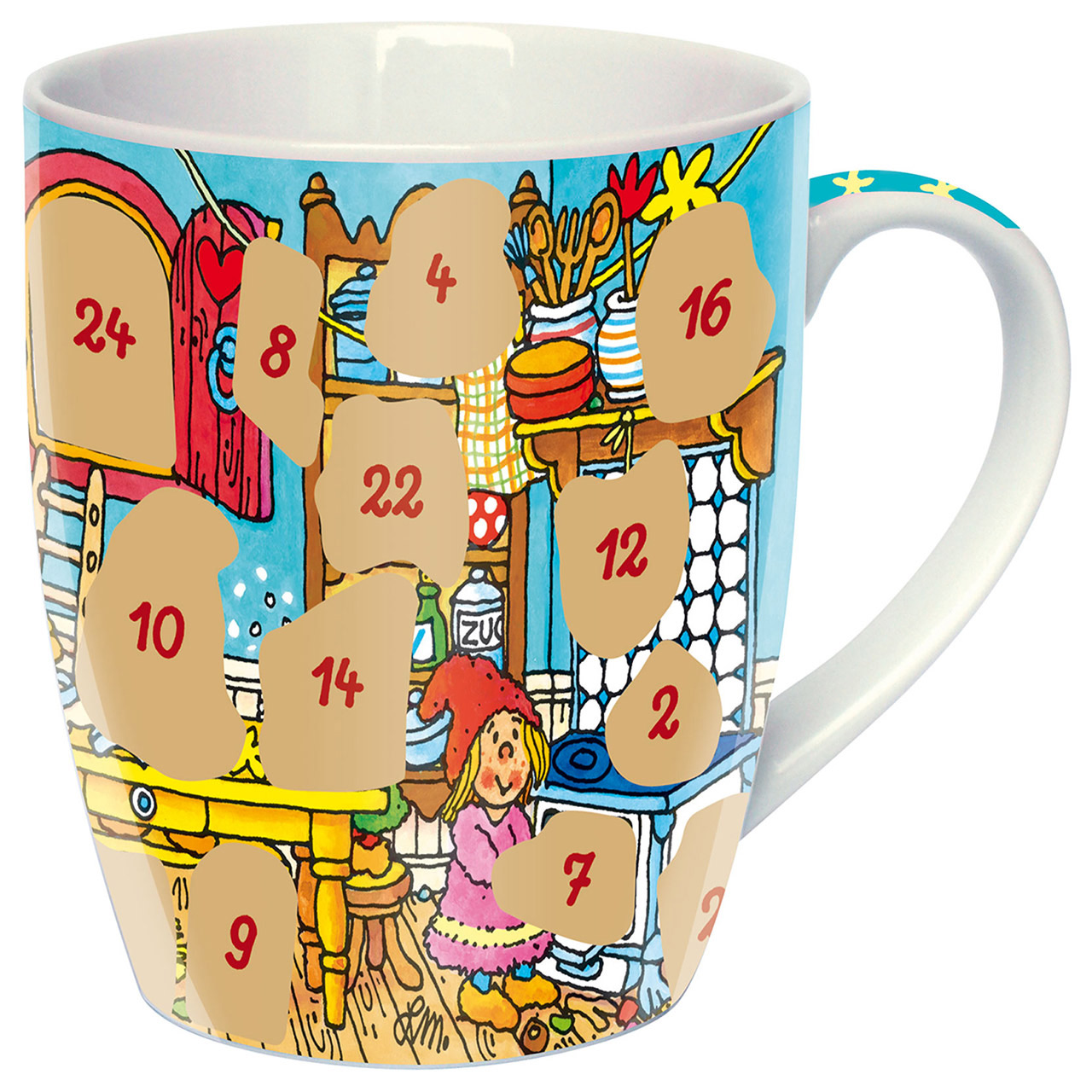 Adventskalender-Tasse: Wichtelstube