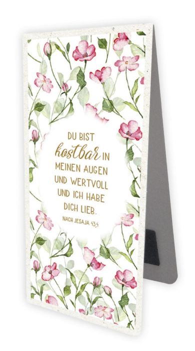 Lesezeichen - Magnetlesezeichen 'Du bist kostbar in meinen Augen' - Blumen