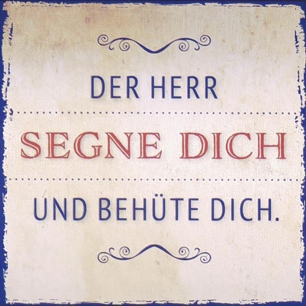 Metalltafel 'Der Herr segne dich und ...'