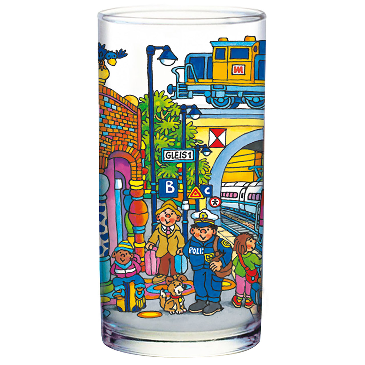 Trinkglas - Unterwegs mit Gottes Segen - Bahnhof - Bahnhof
