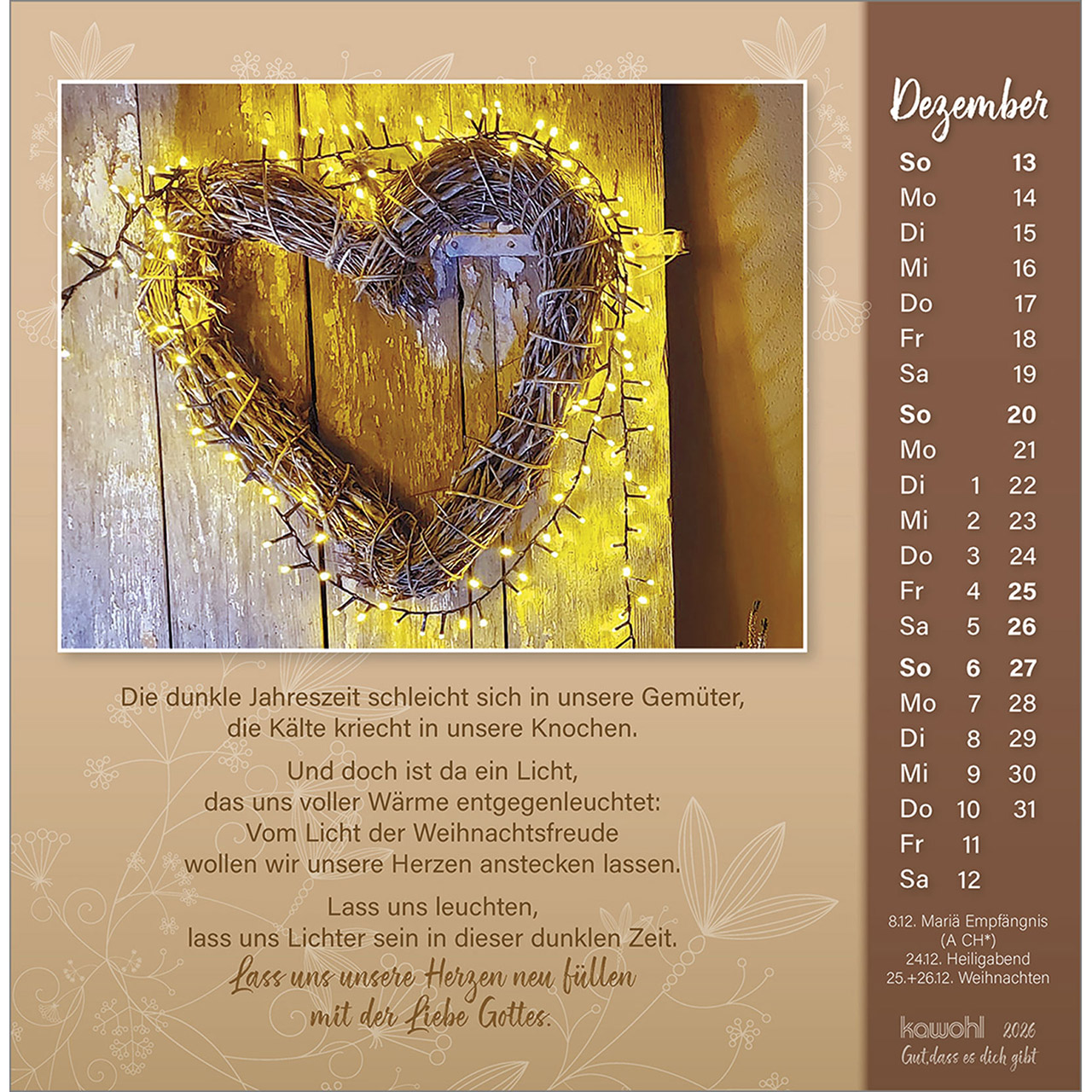 Postkartenkalender - Gut, dass es dich gibt 2026