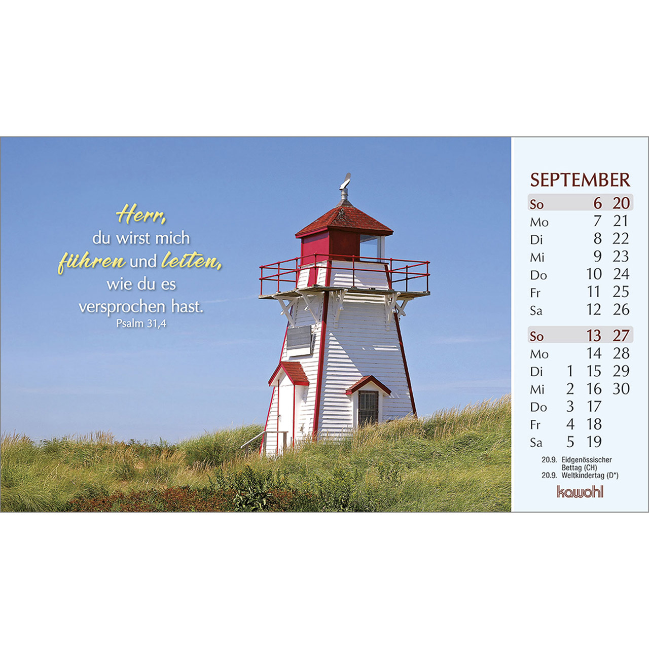 Postkartenkalender - Heute und morgen bin ich geborgen 2026