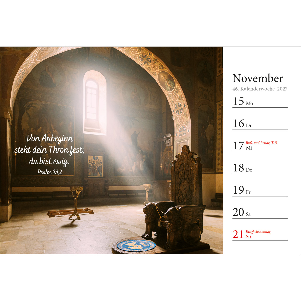Aufstellkalender - In deine Hand stell ich den Tag 2027
