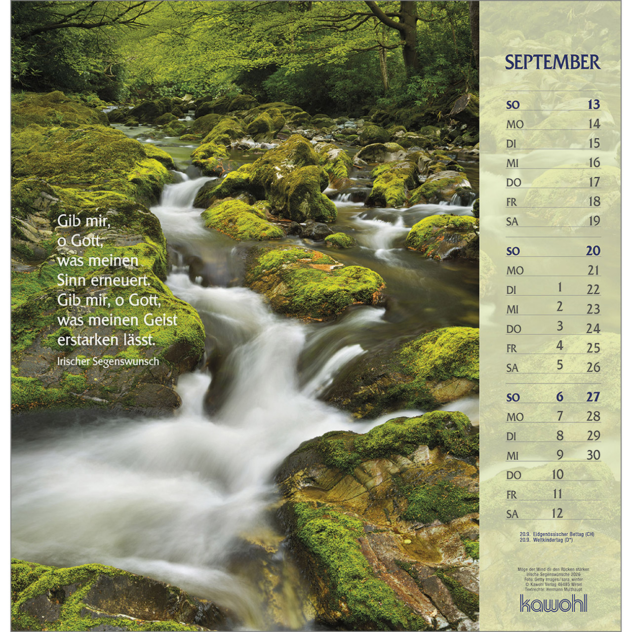 Wandkalender - Möge der Wind dir den Rücken stärken 2026
