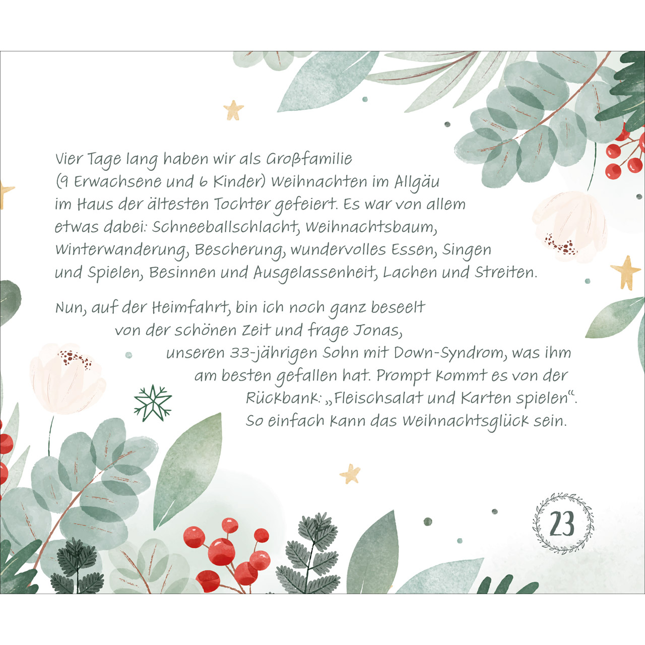 Adventskalender - Besinnliche Impulse von Doro Zachmann - Häuserzeite Winder Schnee Tannenbäume Baum