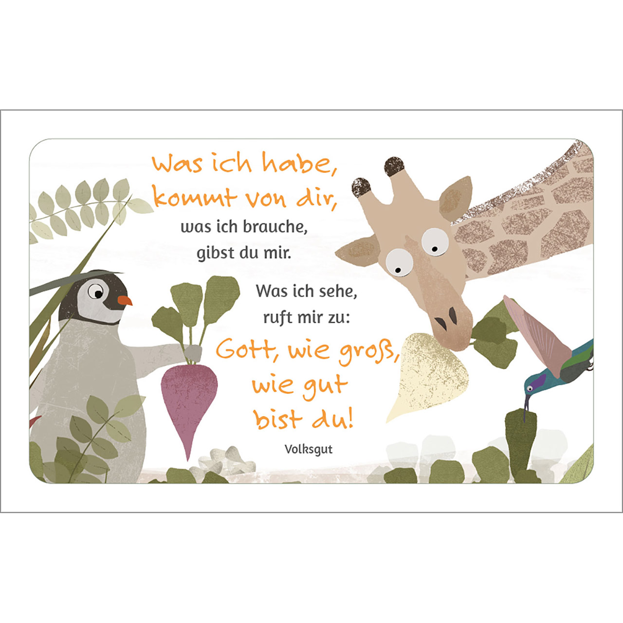 Karten-Box Kunststoff - Wunderbar ist das Leben - Pinguin Schildkröte