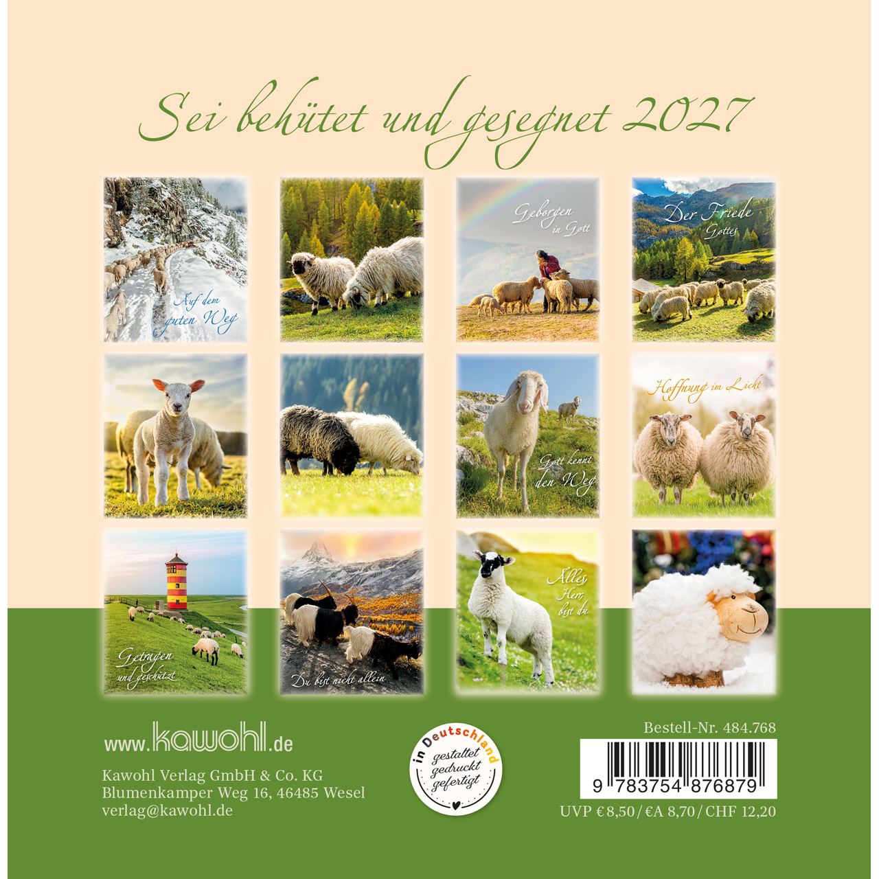 Postkartenkalender - Sei behütet und gesegnet 2027