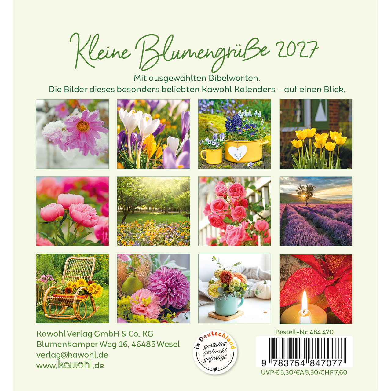 Aufstellkalender - Kleine Blumengrüße 2027
