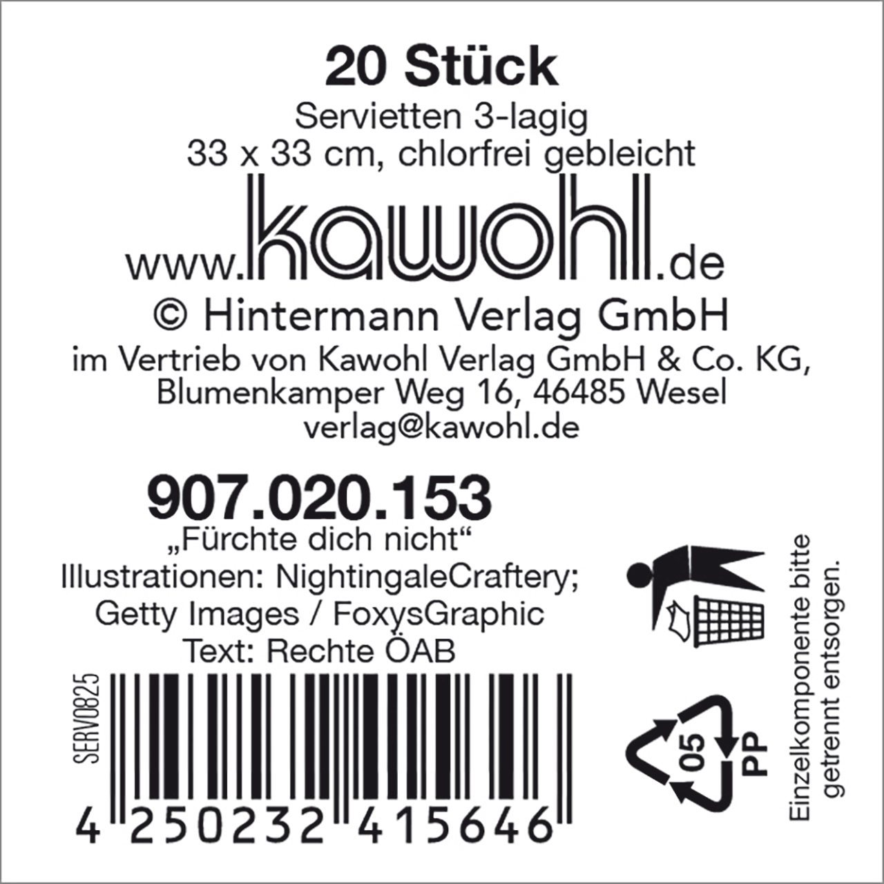 Servietten - Fürchte dich nicht, denn ich bin mit dir; - Grafik Leuchtturm Boot Möve Steine Blumen Wasser Meer