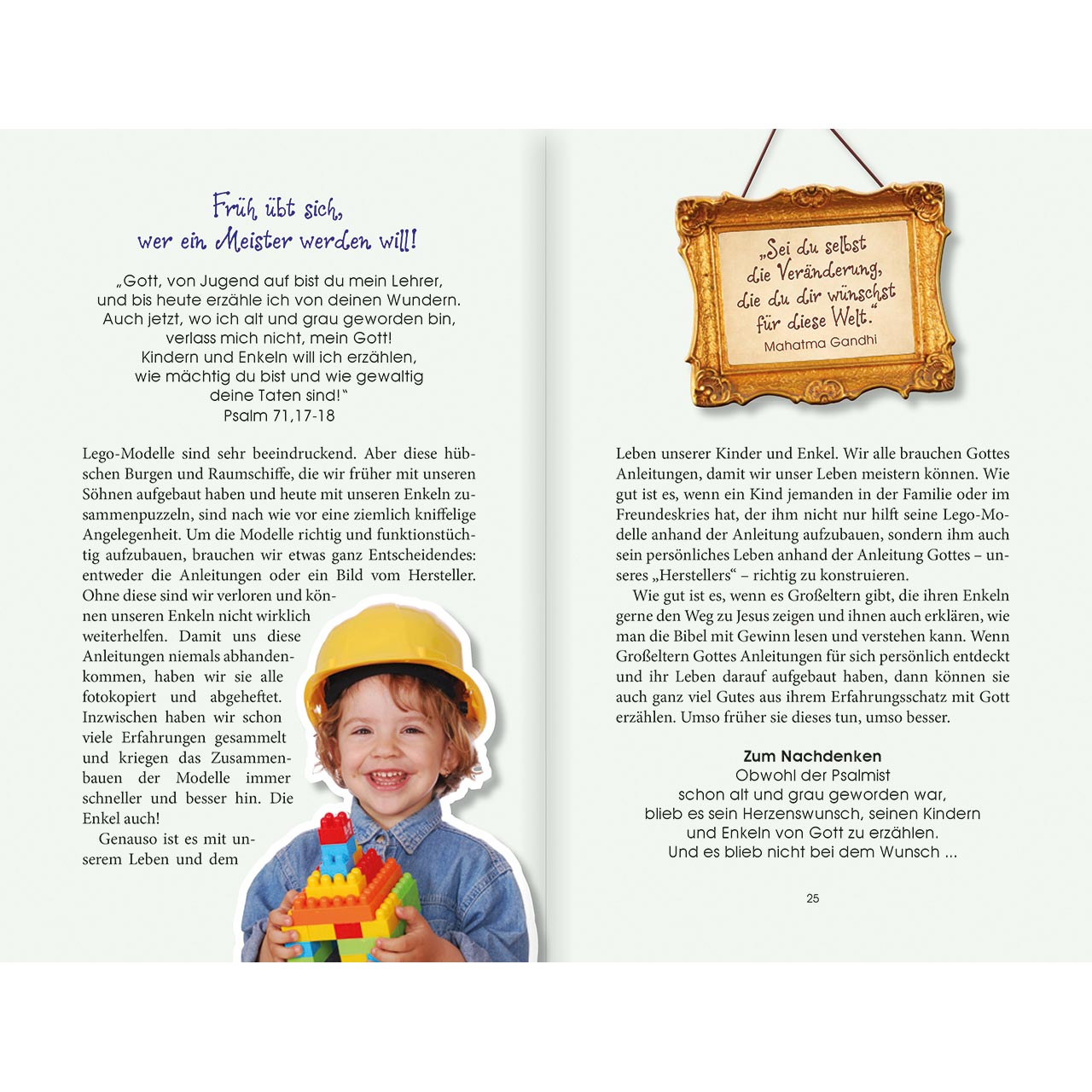 Geschenkbuch - Fit für die Enkel - Kind in Schubkarre Opa Großvater