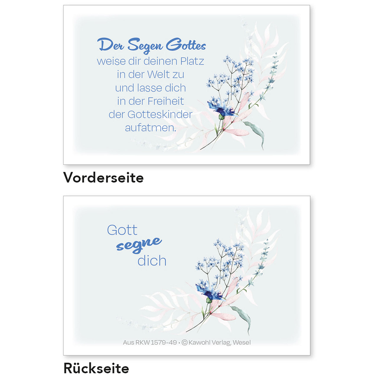 Karten-Box Kunststoff - Segens-Karten - Blumen Aquarell Wildblumenwiese