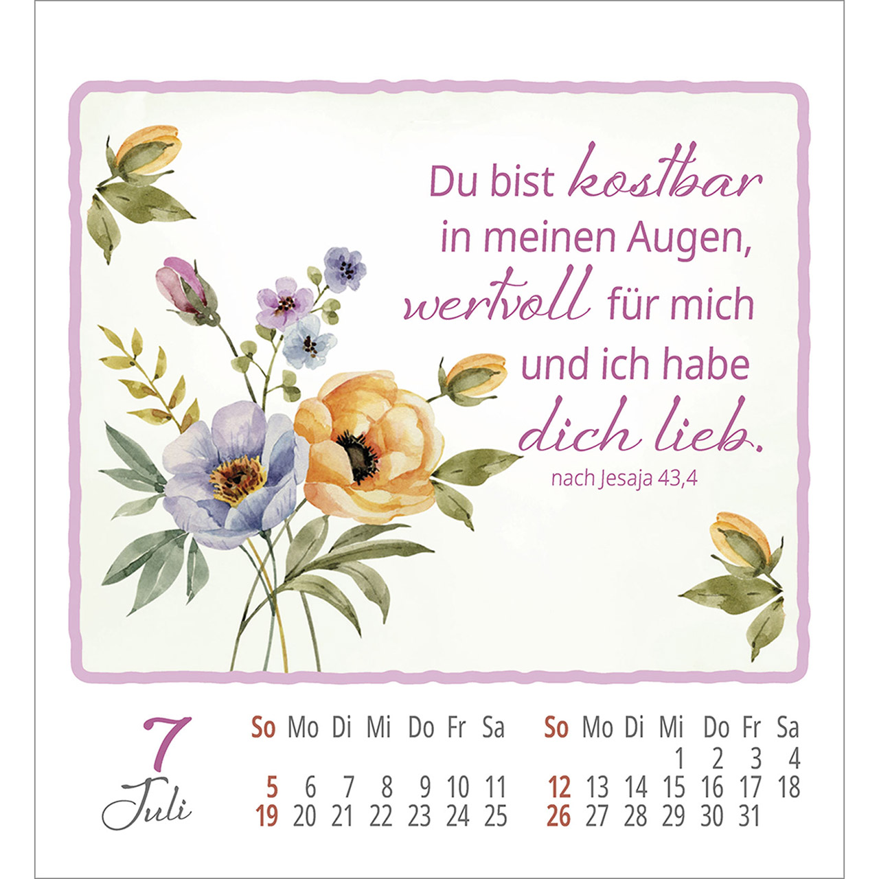 Aufkleberkalender - Wohlfühlen bei Dir 2026