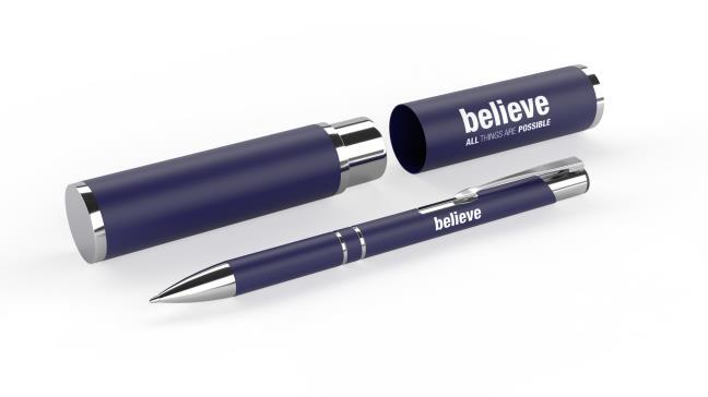 Kugelschreiber 'believe all things are possible' im Etui, schwarz