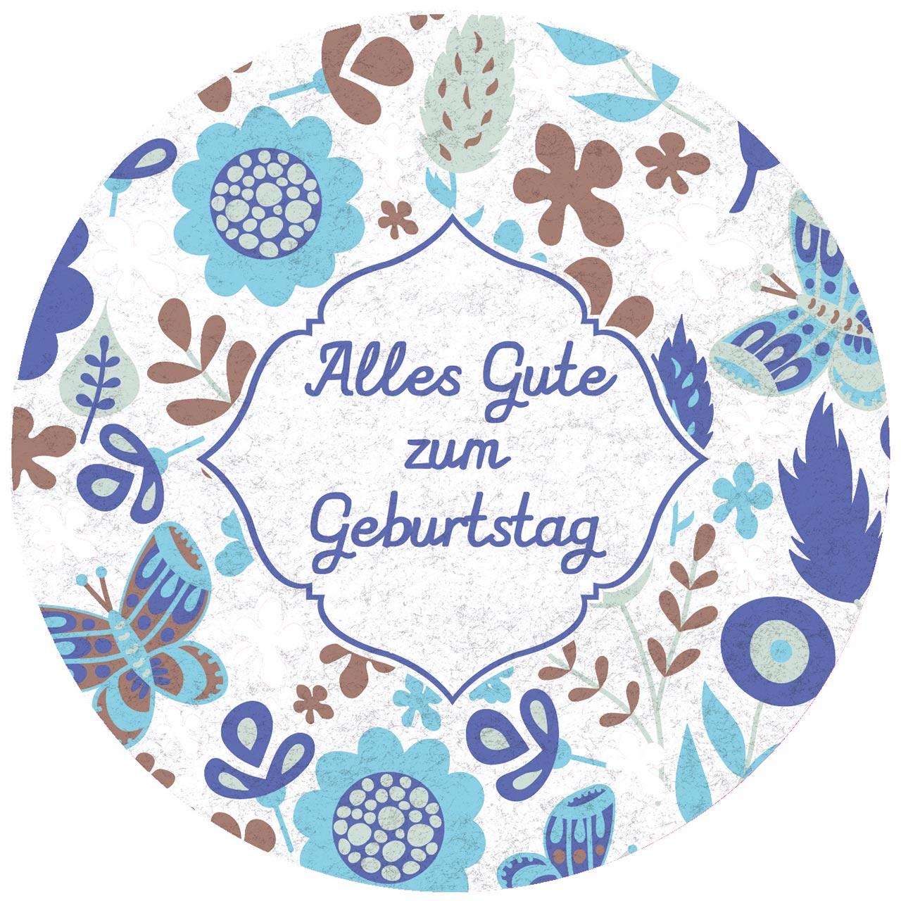 Untersetzer - Alles Liebe und Gottes Segen - <b>Blumen, grafisch</b>