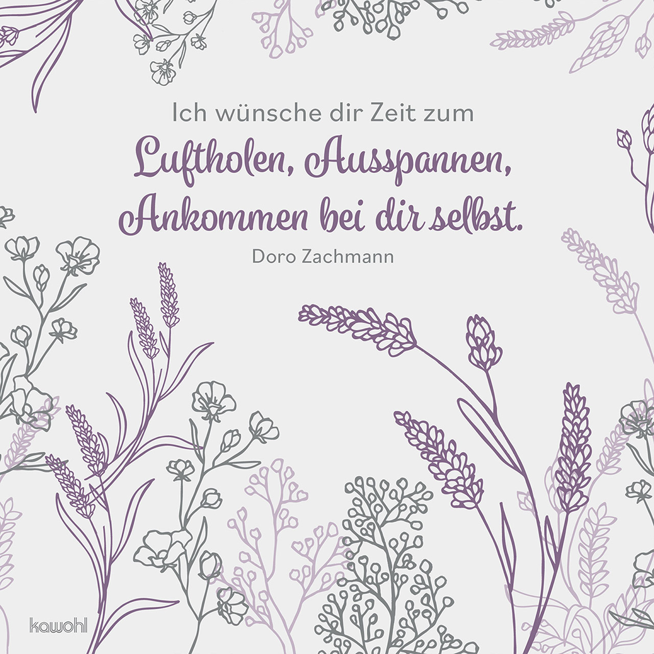 Servietten - Servietten: Eine kleine Auszeit - Lavendel Blumen Grafik