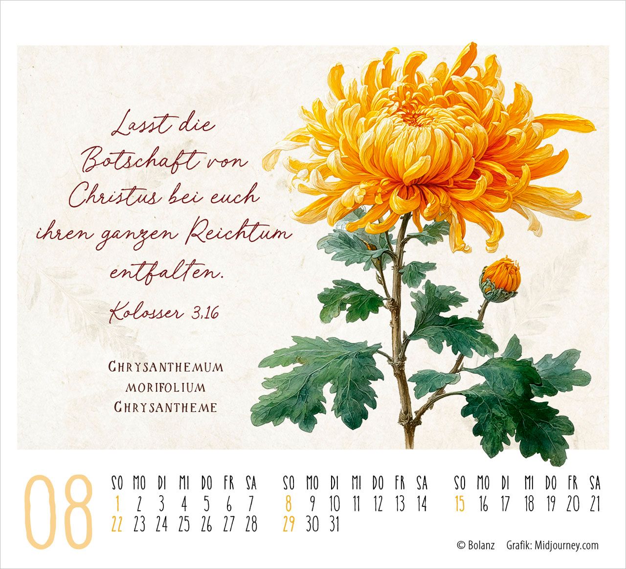 Aufstellkalender - Kunstwerke des Schöpfers 2027