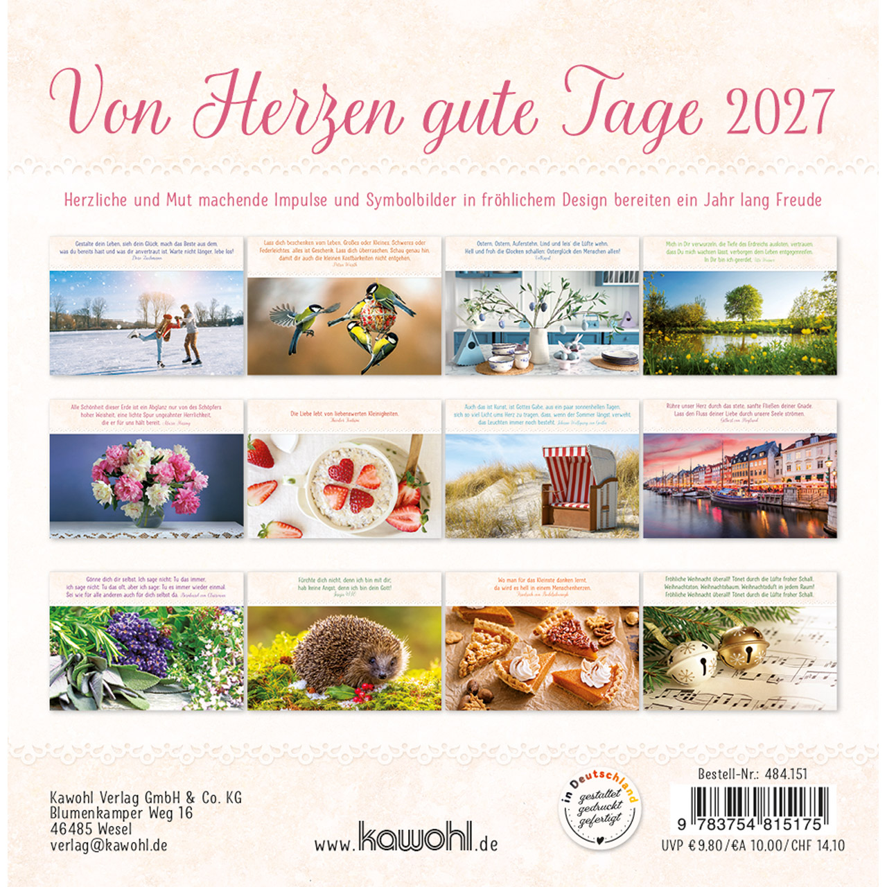 Postkartenkalender - Von Herzen gute Tage 2027