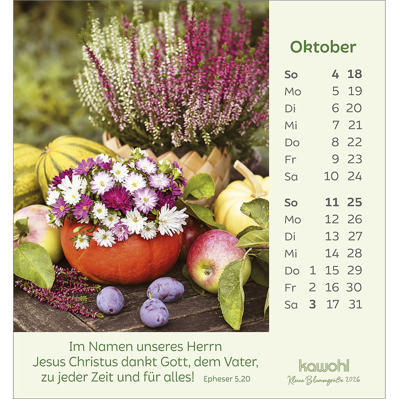 Tischkalender - Kleine Blumengrüße 2026