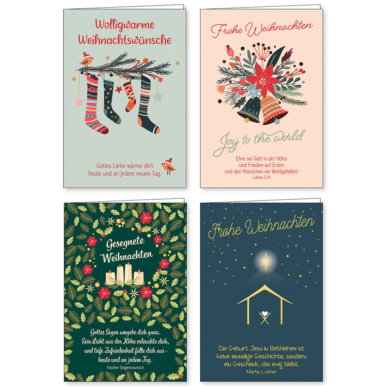 Weihnachts-Faltkartenserie (4 x 1 Faltkarte)